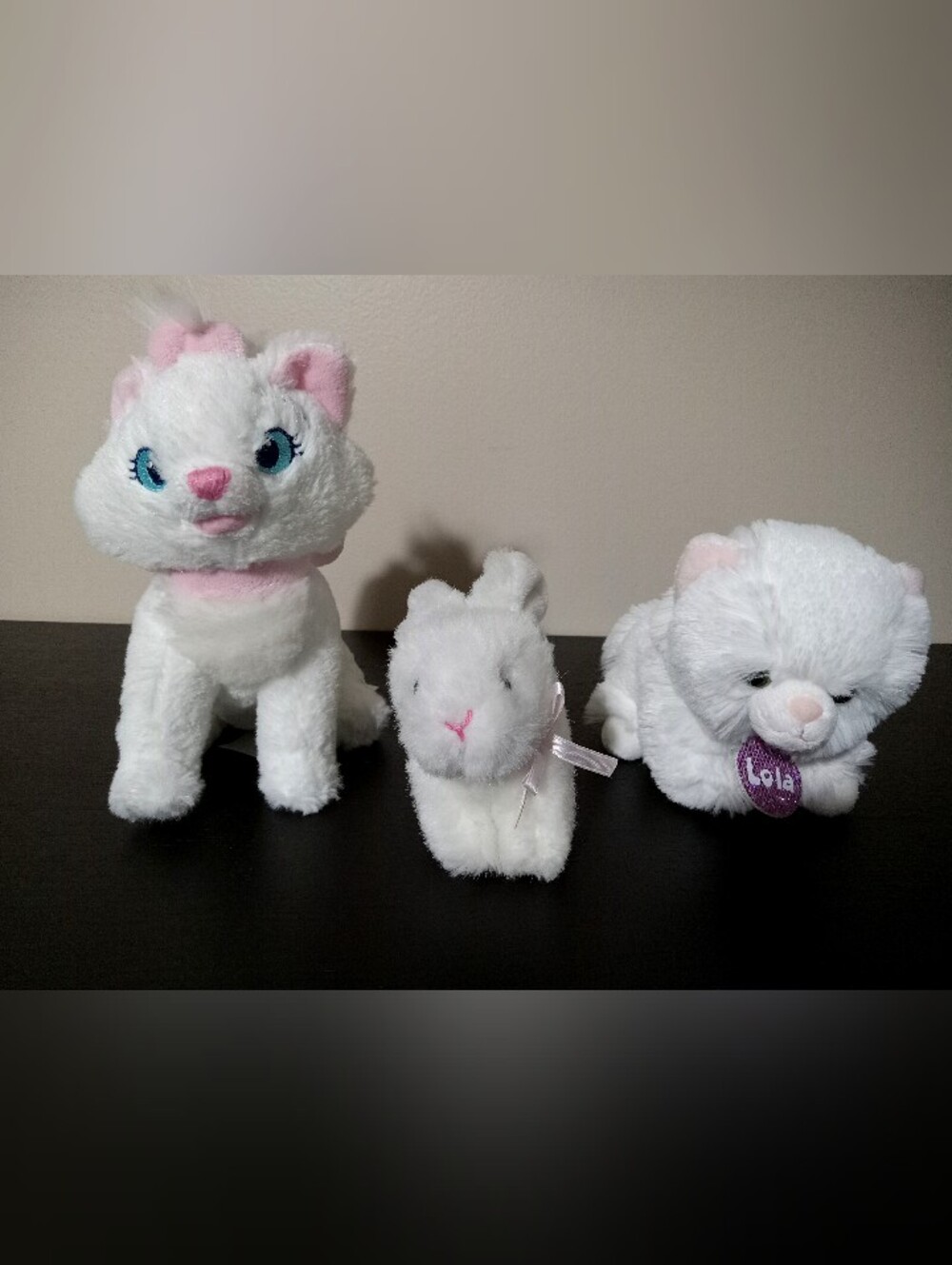Stuffed Animal Toy Lot - 2 Small Cats With A Bunny